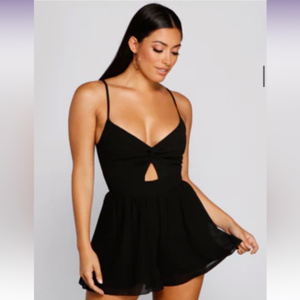 Windsor black romper with tie back NWT XS
